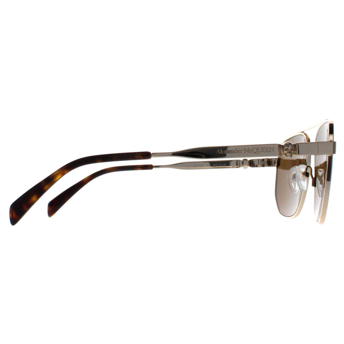 Alexander McQueen Sunglasses AM0458S 002 Gold Brown