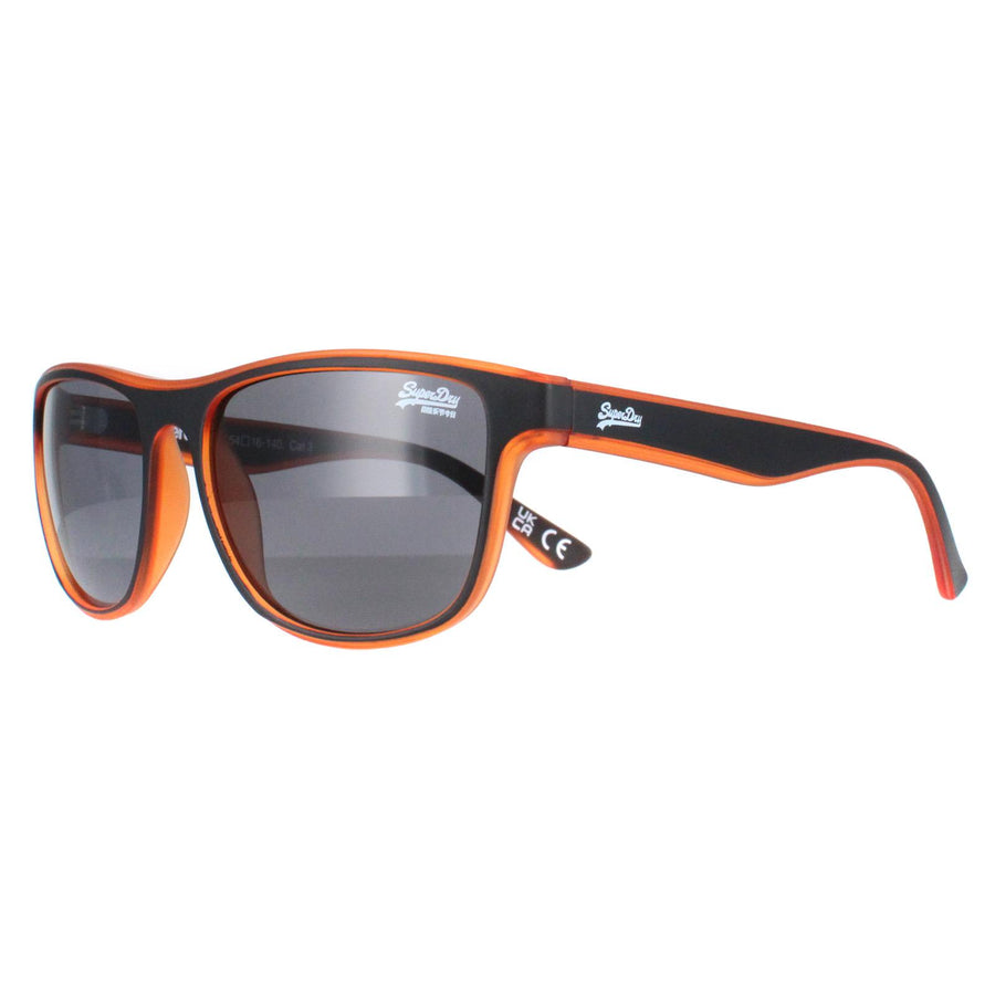 Superdry Sunglasses Rockstep 104 Matte Black Orange Dark Grey