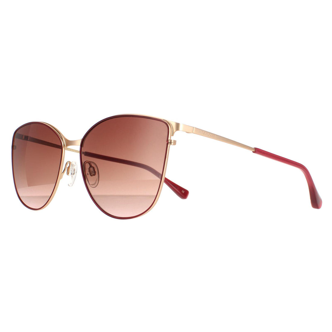 Ted Baker Sunglasses TB1526 Hope 205 Matte Gold Burgundy Red