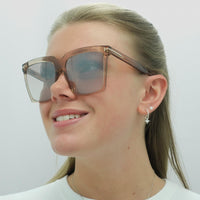 Tom Ford Sunglasses Sabrina 02 FT0764 57G Shiny Transparent Beige Brown Mirror