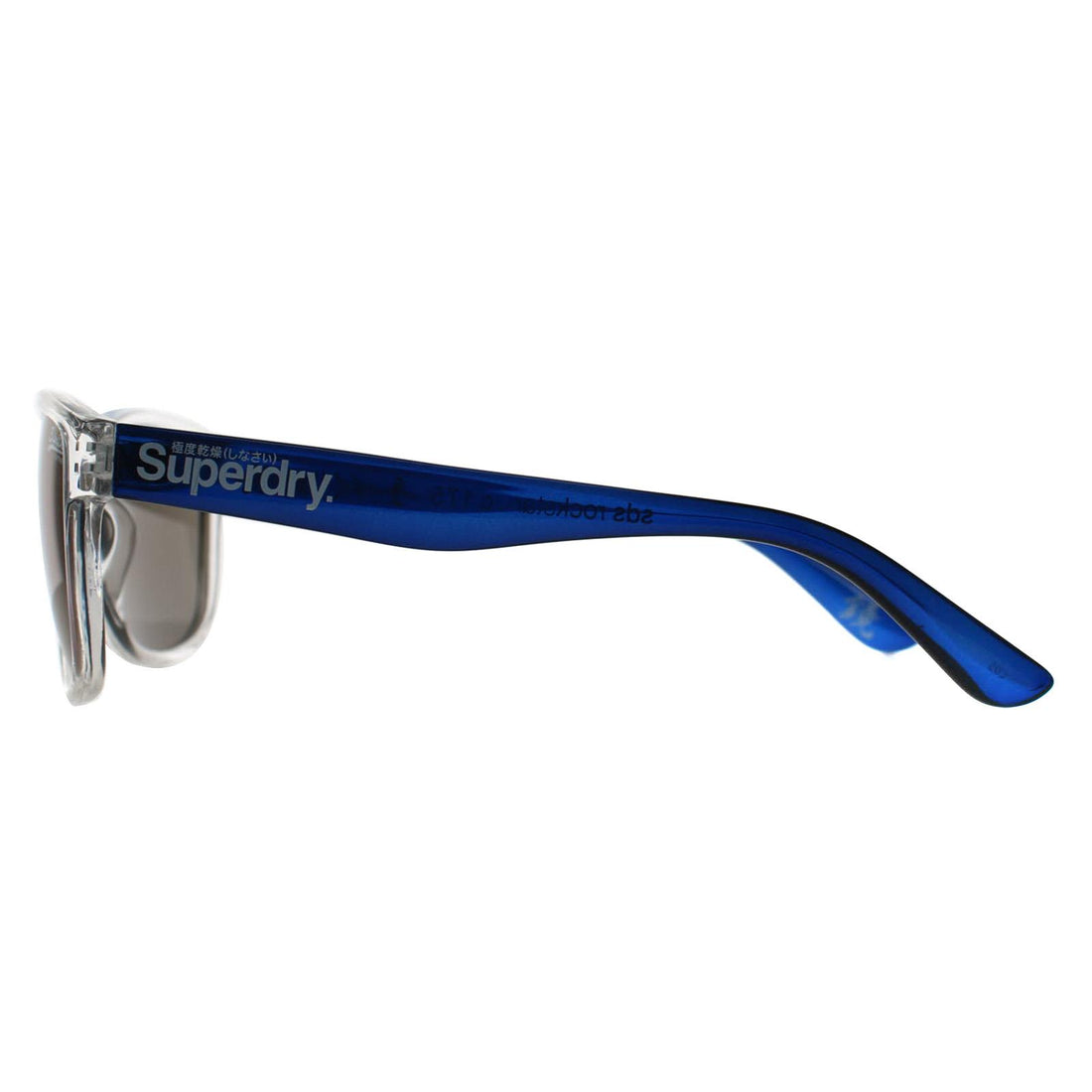 Superdry Sunglasses Rockstar 175 Gloss Clear Crystal and Blue Crystal Blue Mirror