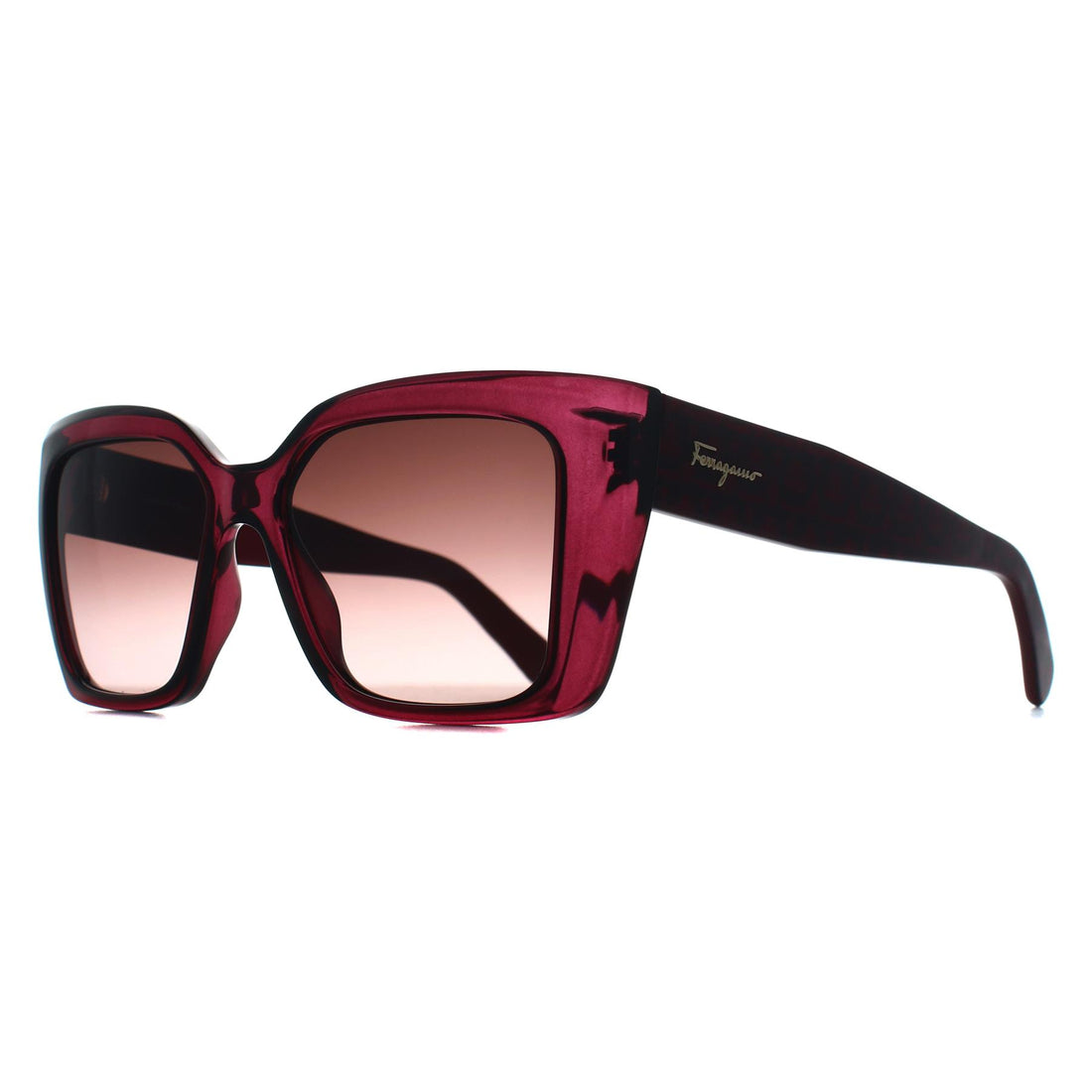 Salvatore Ferragamo Sunglasses SF1042S 525 Transparent Cyclamen Brown Gradient