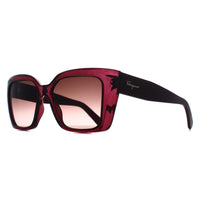 Salvatore Ferragamo Sunglasses SF1042S 525 Transparent Cyclamen Brown Gradient