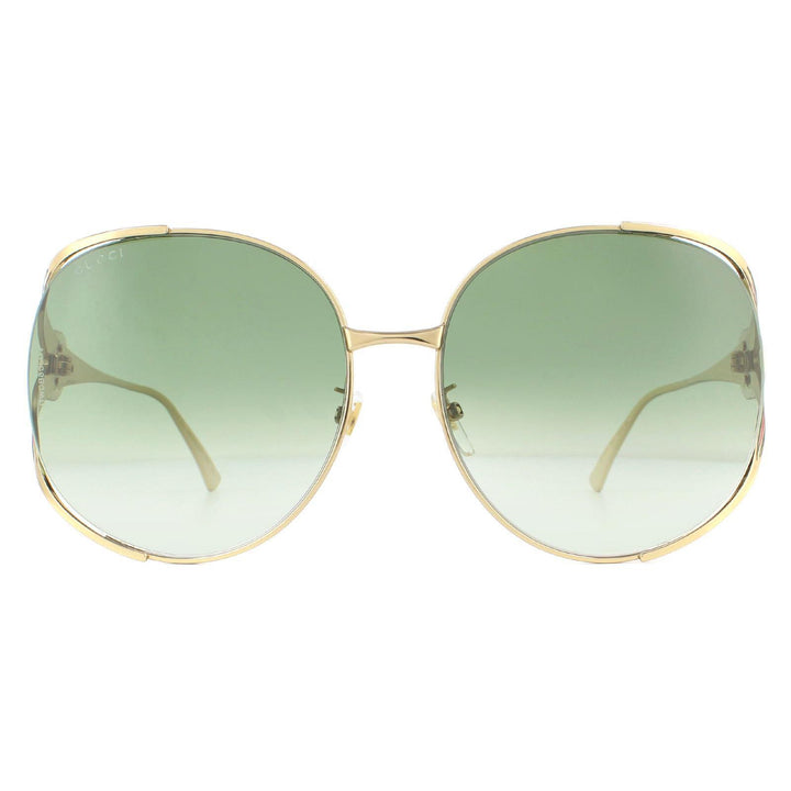 Gucci GG0225S Sunglasses Gold Green Gradient