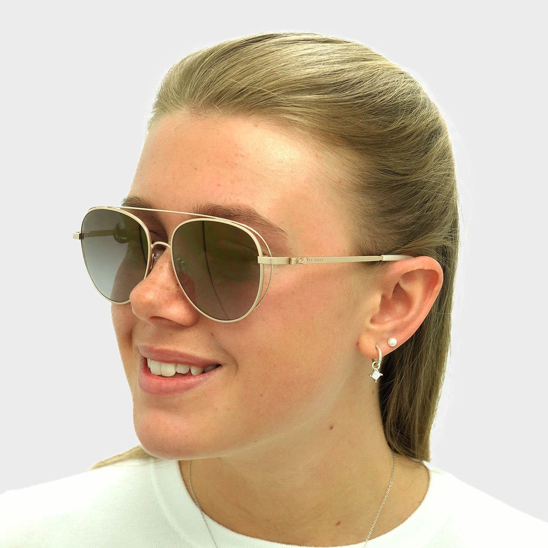 Ted Baker Sunglasses TB1575 Runa 403 Rose Gold Light Grey Gradient