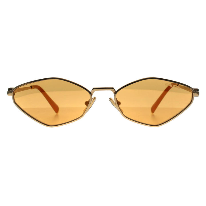 Miu Miu Sunglasses MU 56ZS 5AK40D Gold Light Orange Silver Mirror