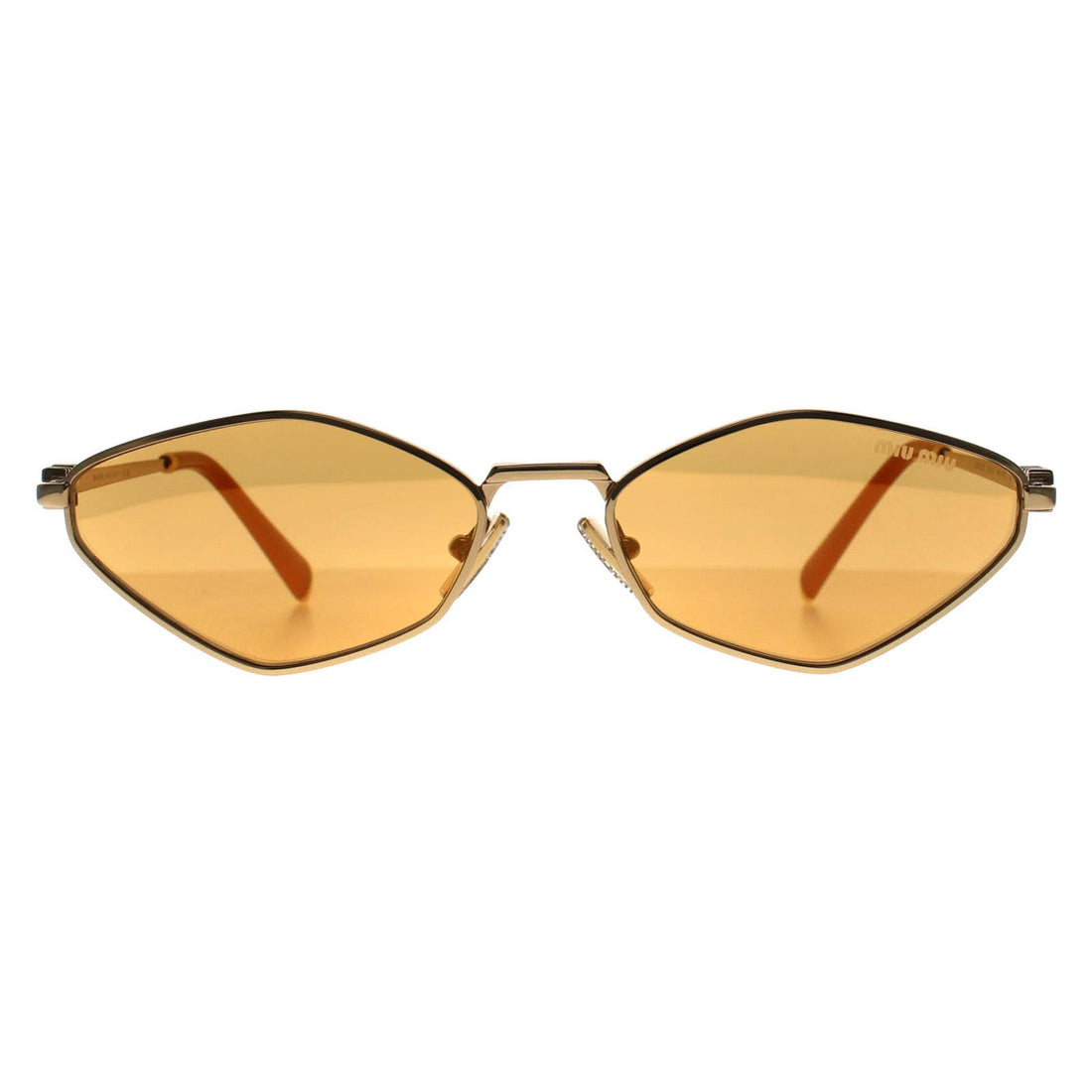 Miu Miu Sunglasses MU 56ZS 5AK40D Gold Light Orange Silver Mirror