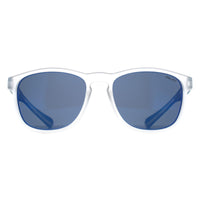 Relay Round Unisex Matte Transparent and Blue Revo Polarized Pulse Sunglasses