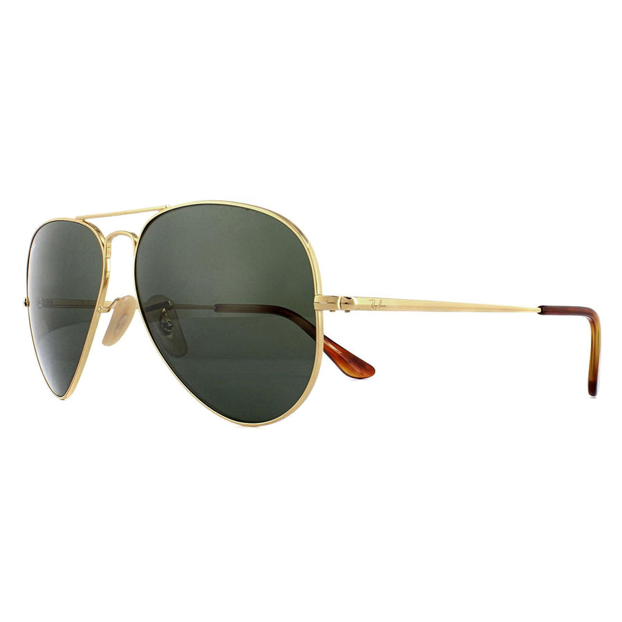 Ray-Ban Sunglasses Aviator Metal II RB3689 914731 Gold Green