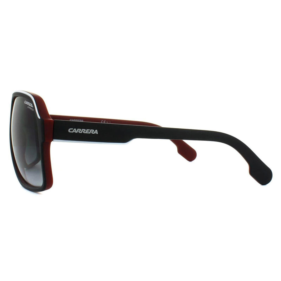 Carrera Sunglasses 1001/S BLX 9O Black White Red Dark Grey Gradient