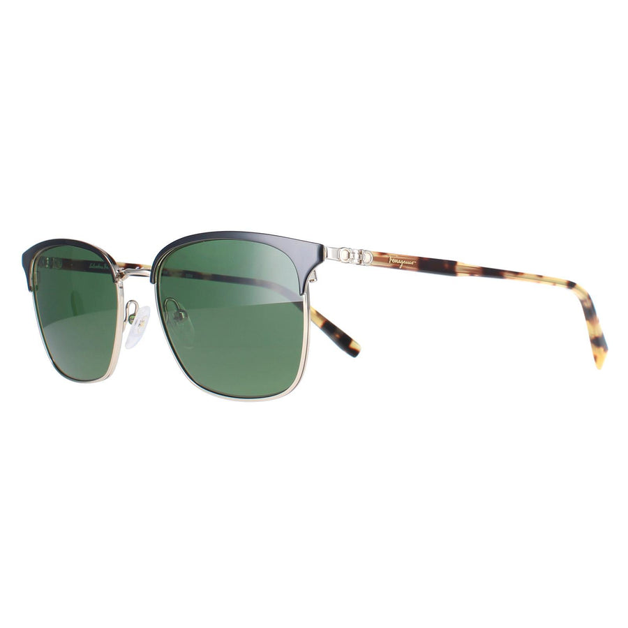 Salvatore Ferragamo Sunglasses SF180S 017 Black With Shiny Gold Tortoise Green
