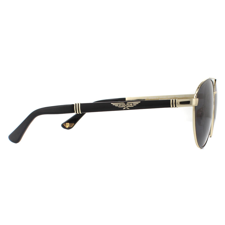 Police Sunglasses SPL891 Origins 4 301P Rose Gold Shiny Black Smoke Grey Polarized