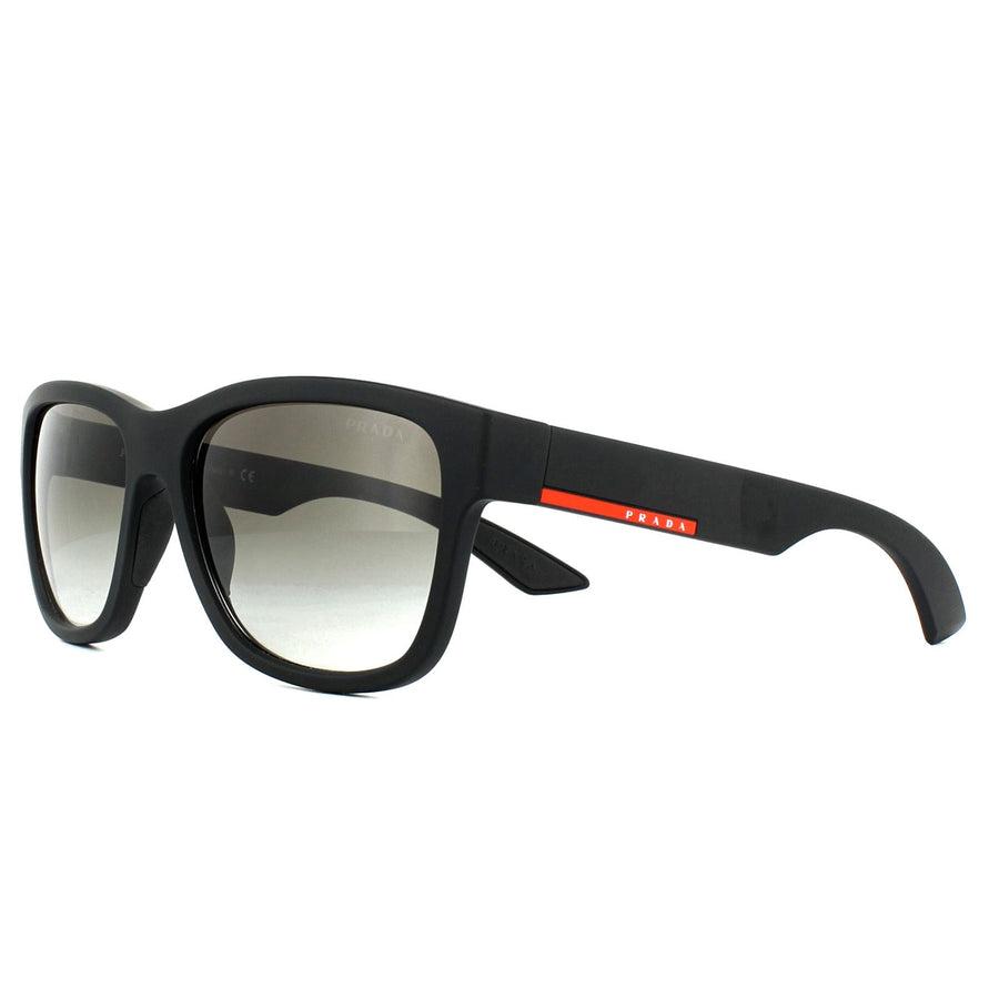 Prada Sport Sunglasses PS03QS DG00A7 Black Rubber Grey Gradient