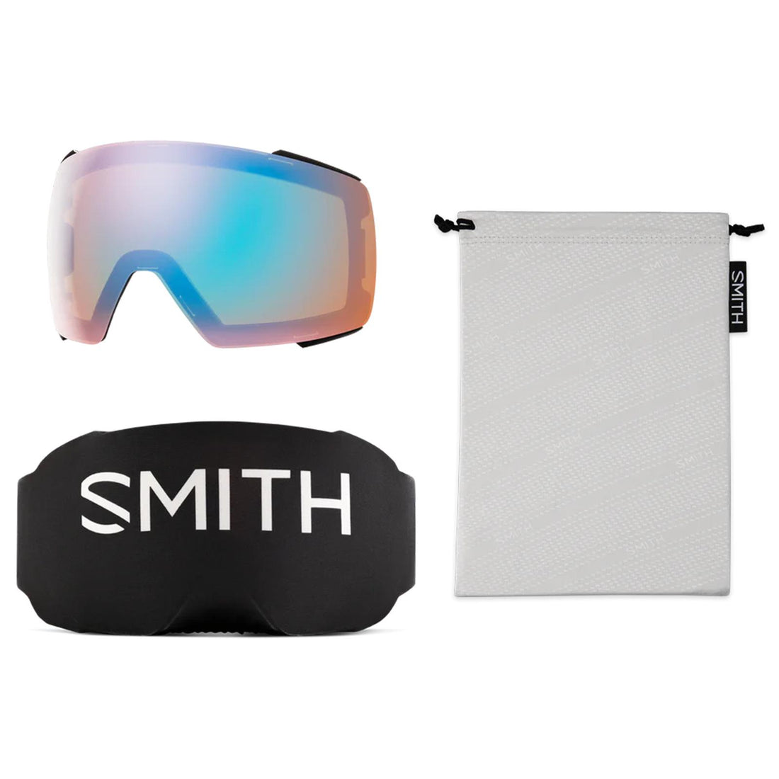 Smith Ski Goggles I/O Mag 0JX 4L Black ChromaPop Pro Photochromic Blue Mirror & CP Storm Blue Sensor Mirror