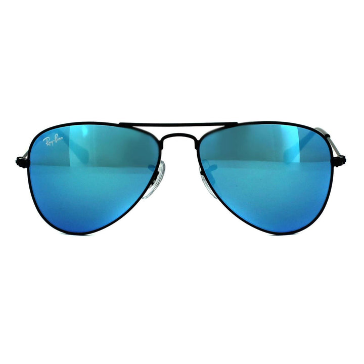 Ray-Ban Junior Sunglasses 9506 201/55 Black Blue Flash Mirror