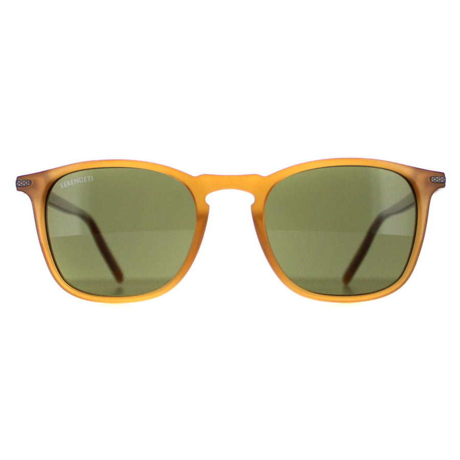 Serengeti Delio Sunglasses Shiny Honey Mineral Polarized 555nm Green