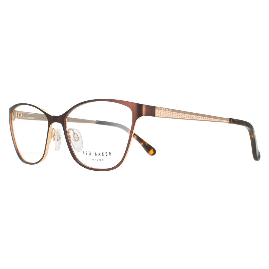 Ted Baker Glasses Frames TB2227 Maddox 104 Brown and Gold Women