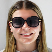 Michael Kors Sunglasses Adrianna II 2024 316011 Black Gold Light Grey Gradient