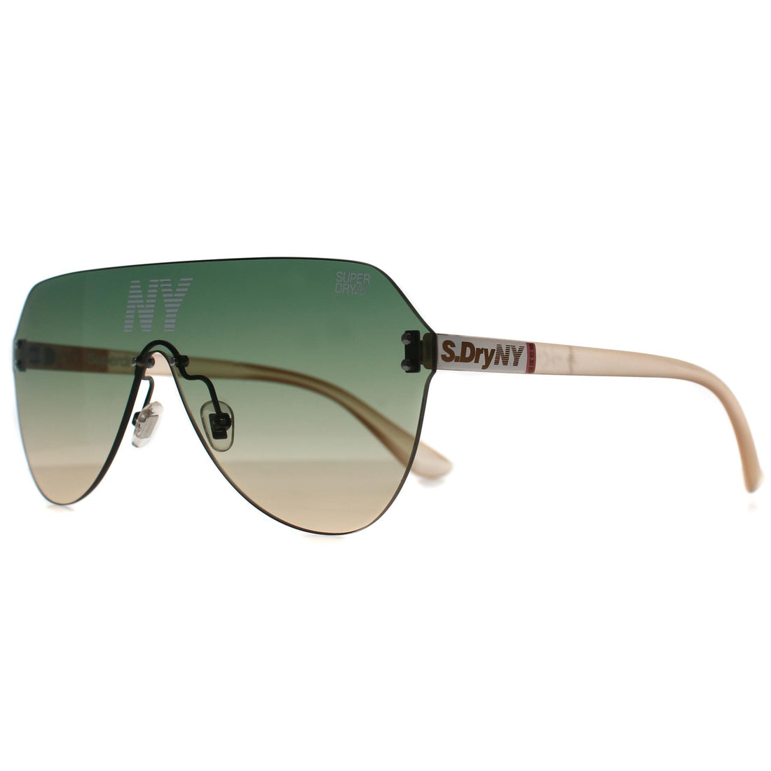 Superdry Sunglasses Monovector 150 Fluro Orange Crystal Green Peach Fade