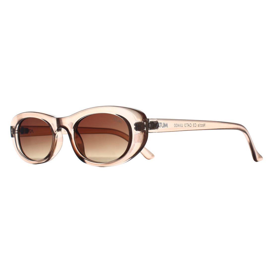 Atum Oval Womens Transparent Beige Silver Brown Gradient Noctis Sunglasses