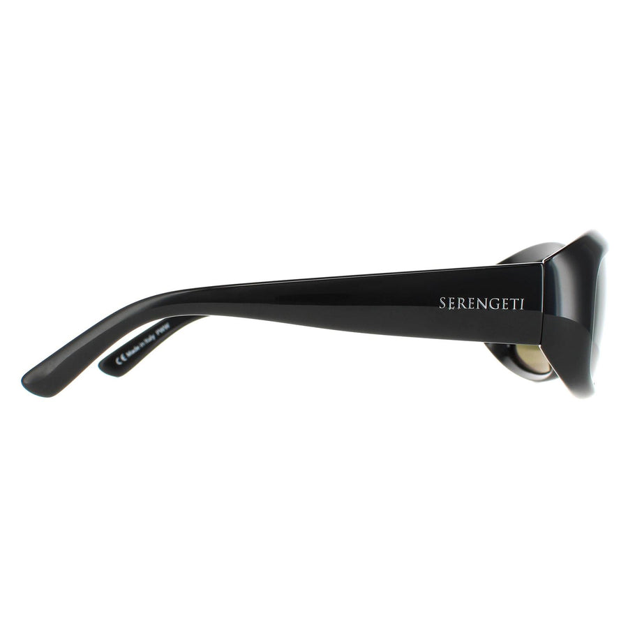 Serengeti Sunglasses Bianca 8980 Shiny Black Mineral Polarized Green 555nm