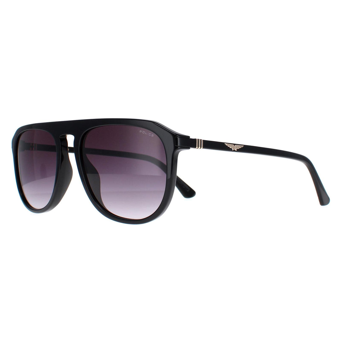 Police Sunglasses SPLE06 700F Shiny Black Smoke Gradient