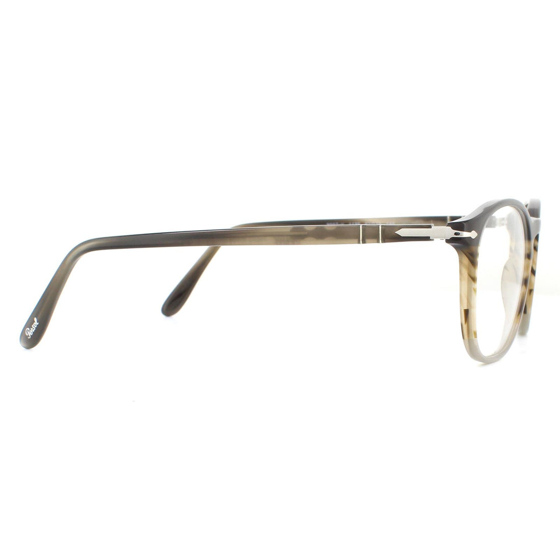 Persol Glasses Frames PO3007V 1135 Black and Grey Striped Men
