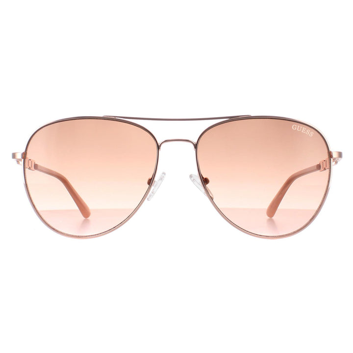 Guess Sunglasses GF6143 28F Shiny Rose Gold Brown Gradient