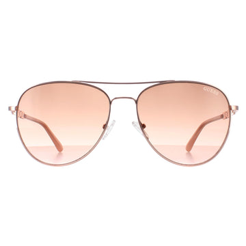 Guess Sunglasses GF6143 28F Shiny Rose Gold Brown Gradient