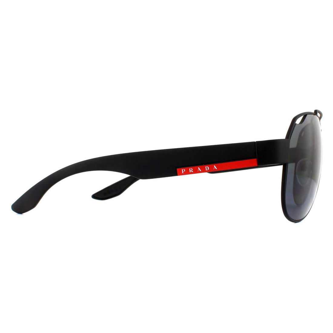 Prada Sport Sunglasses PS57US DG05Z1 Black Rubber Grey Polarized