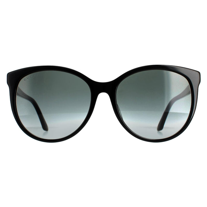 Gucci GG0729SA Sunglasses Shiny Black Grey Gradient