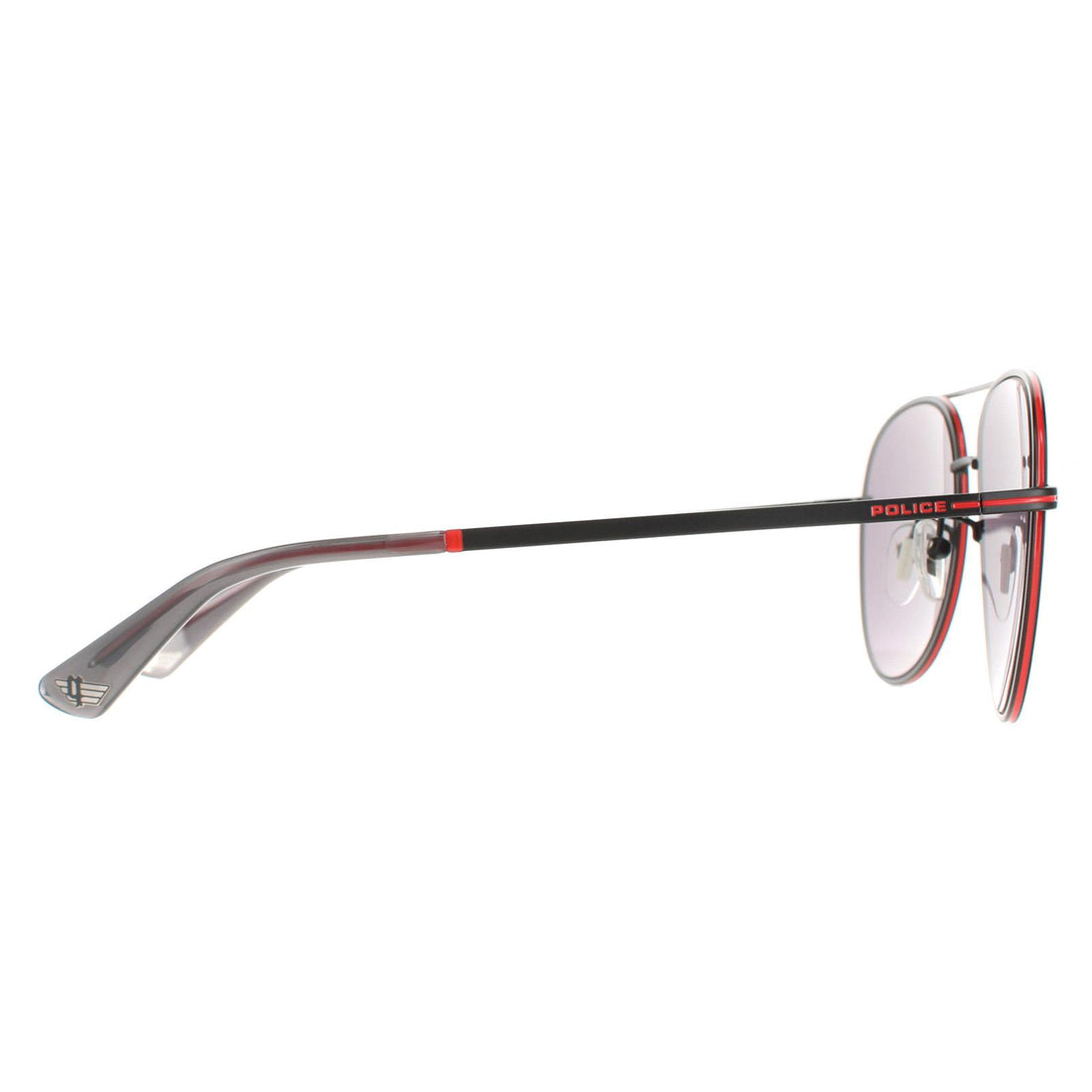 Police Sunglasses SPL777C Chief 1 8U6X Matte Black Smoke Mirror Silver