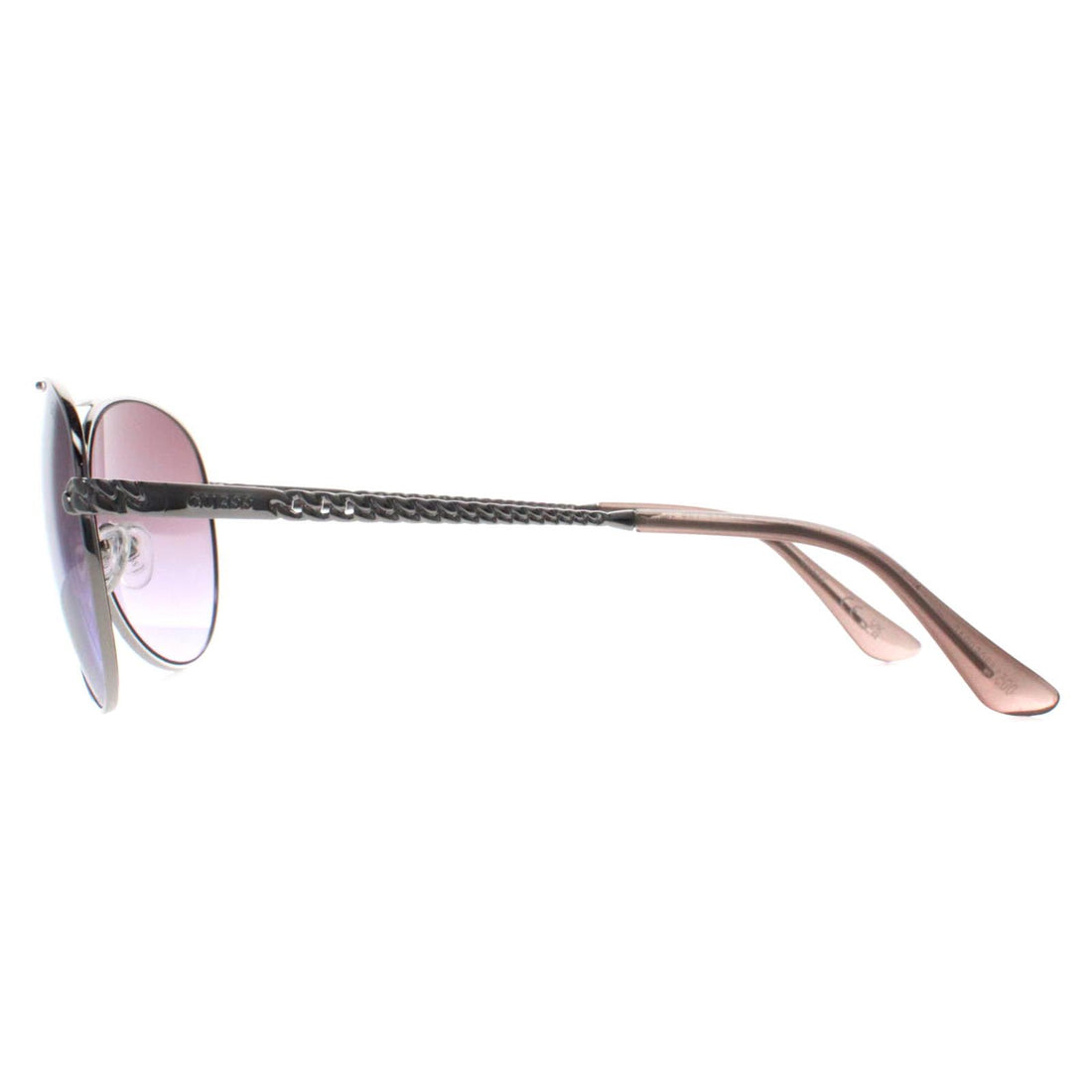 Guess Sunglasses GU7470-S 10Z Shiny Silver With Crystal Stones Violet Gradient