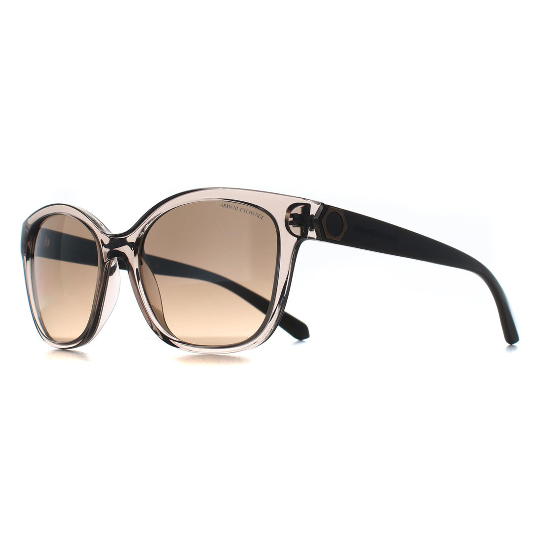 Armani Exchange Sunglasses AX4127S 82408Z Transparent Brown Brown Mirror Silver Gradient
