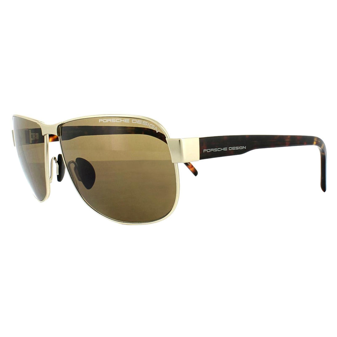Porsche Design Sunglasses P8633 B Light Gold Havana Brown