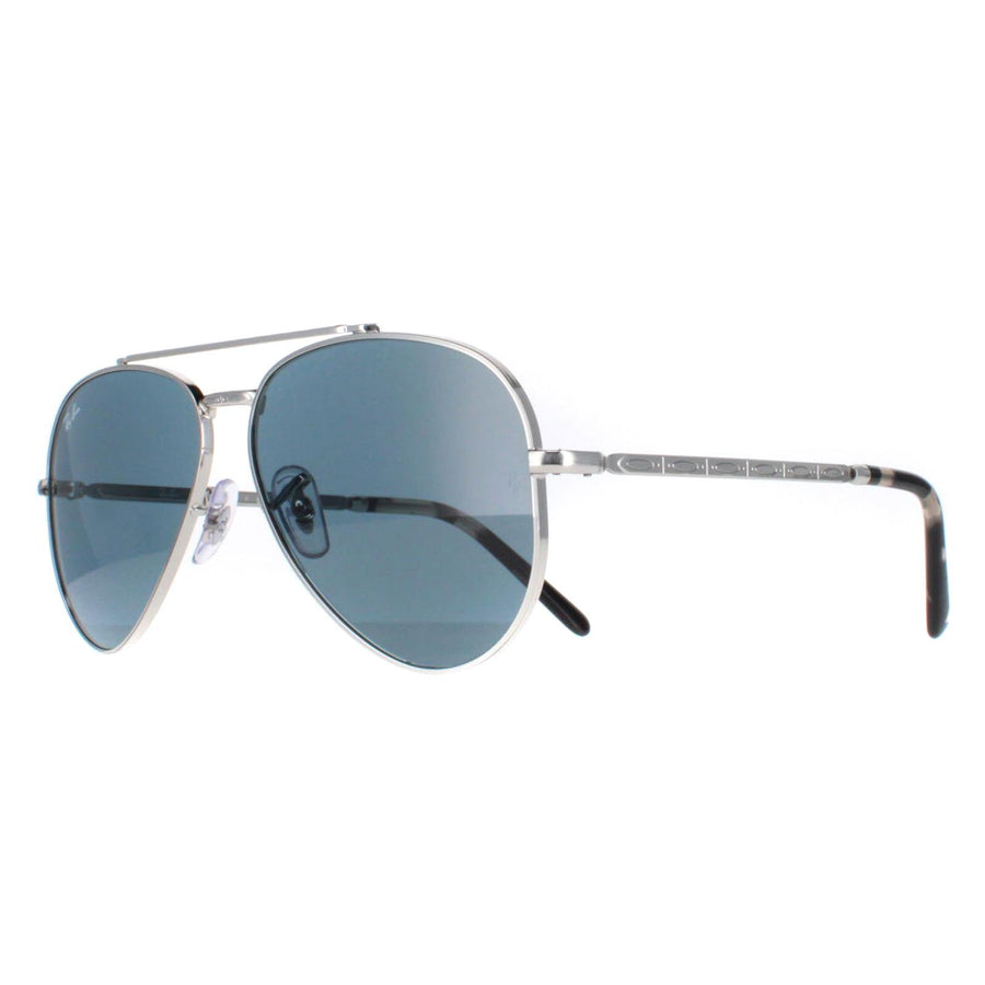 Ray-Ban Sunglasses RB3625 New Aviator 003/R5 Polished Silver Blue