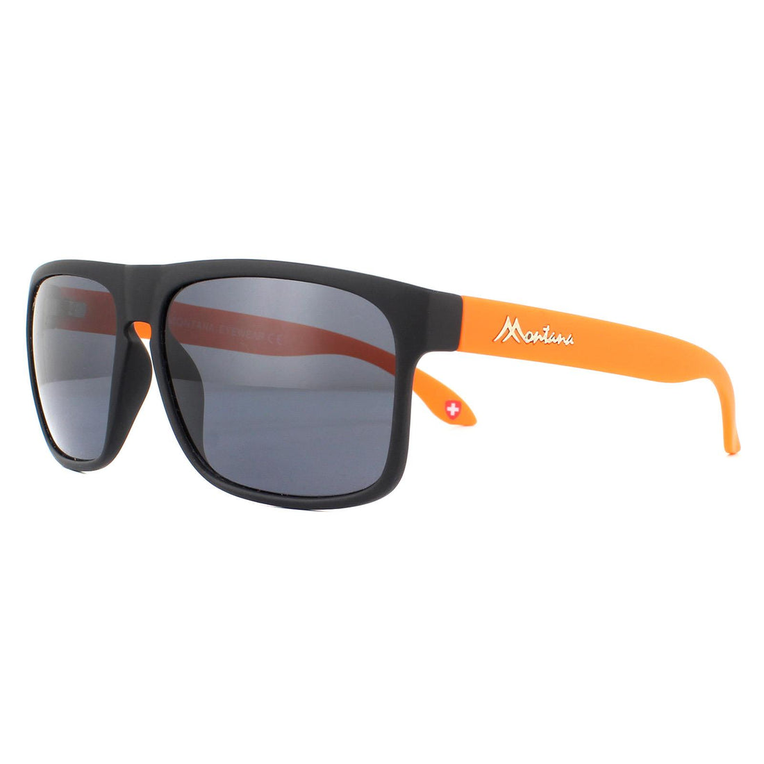 Montana Sunglasses MP37 D Black with Orange Rubbertouch Black Polarized