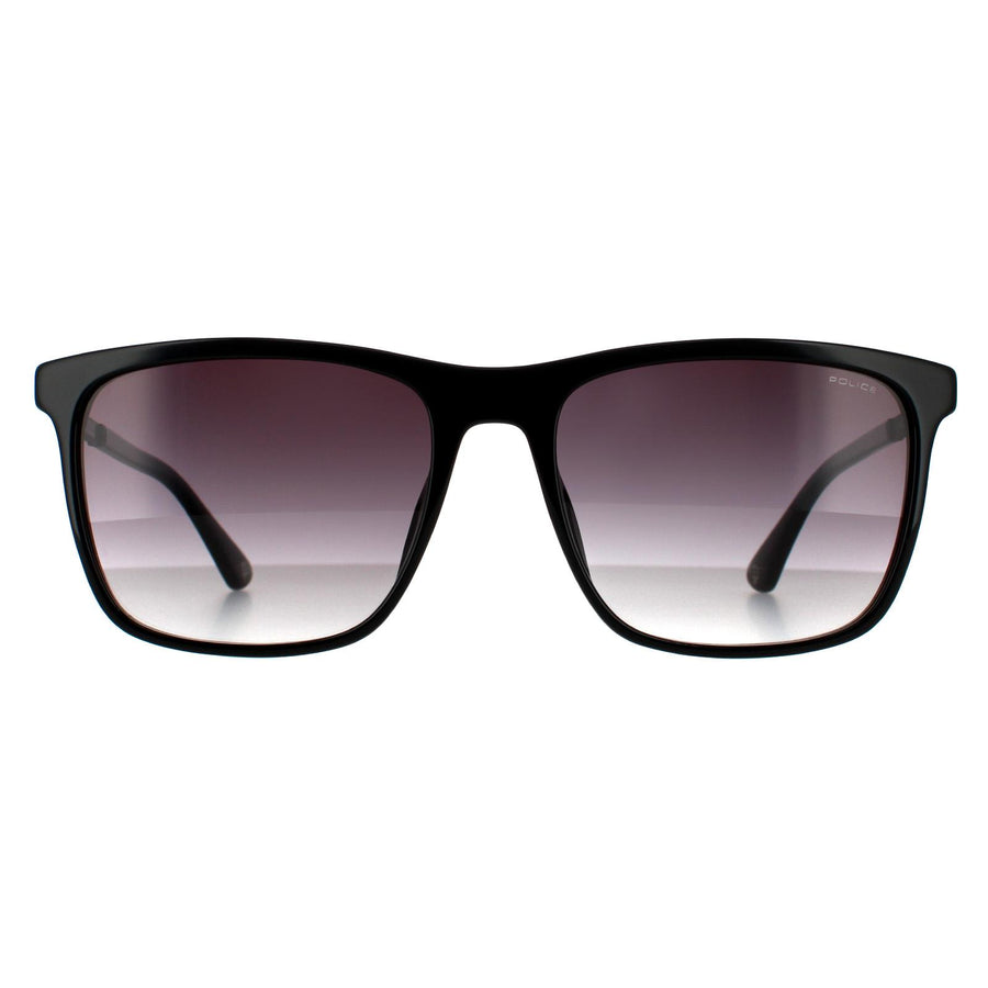Police SPLA56 Record 1 Sunglasses Shiny Black / Smoke Gradient