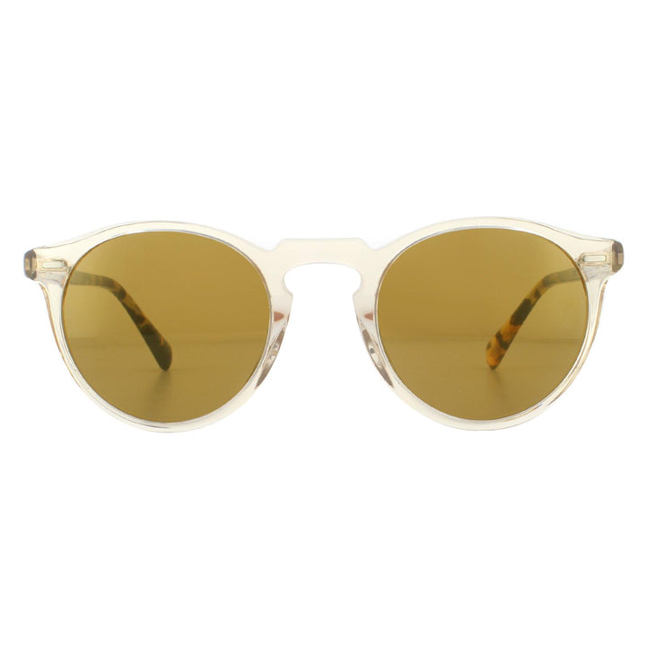 Oliver Peoples Sunglasses Gregory Peck OV5217S 1485W4 Buff and Dark Tortoise Brown Gold Mirror