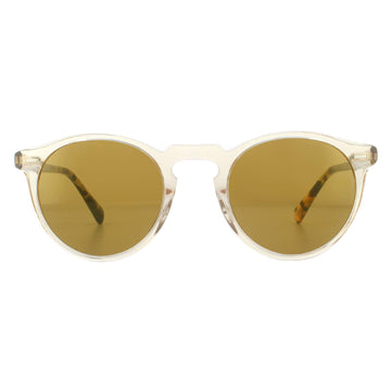 Oliver Peoples Sunglasses Gregory Peck OV5217S 1485W4 Buff and Dark Tortoise Brown Gold Mirror