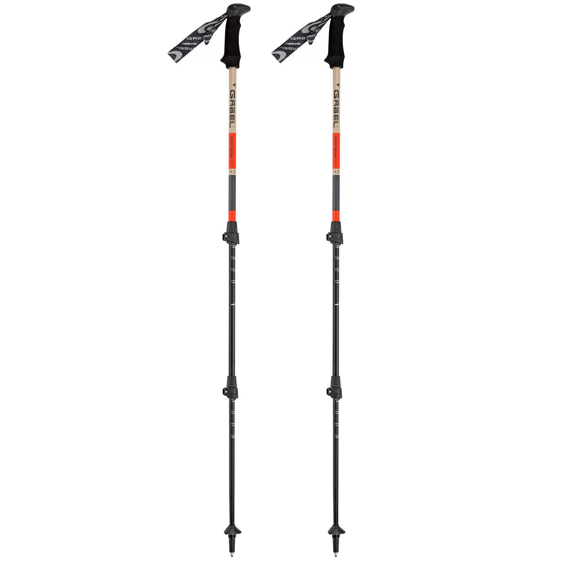 Gabel Trekking Poles Mont Blanc F.L. 4.0 Red Telescopic