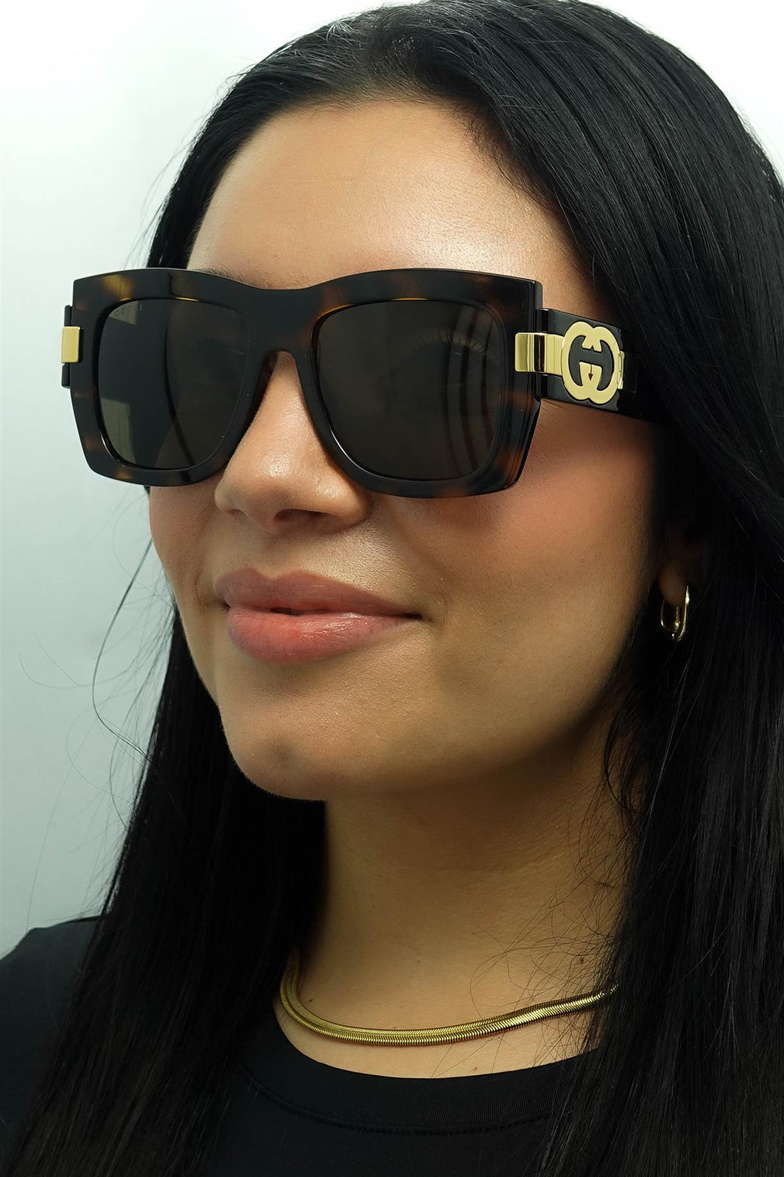 Gucci Sunglasses GG1688S 002 Dark Havana with Gold Brown