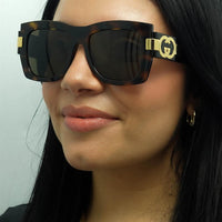 Gucci Sunglasses GG1688S 002 Dark Havana with Gold Brown