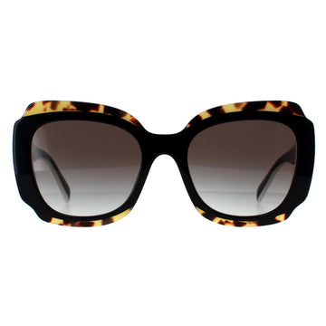 Prada PR16YS Sunglasses Black and Medium Tortoise Light Grey Gradient