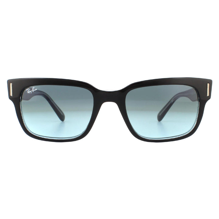Ray-Ban Jeffrey RB2190 Sunglasses Black on Transparent Blue Gradient Grey 53