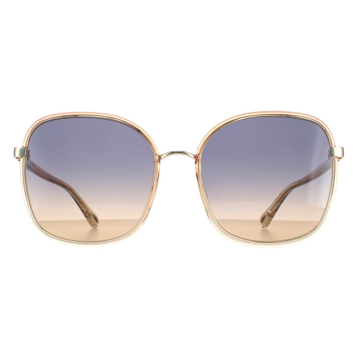 Chloe Sunglasses CH0031S Franky 004 Orange Crystal Fade and Gold Blue to Brown Gradient