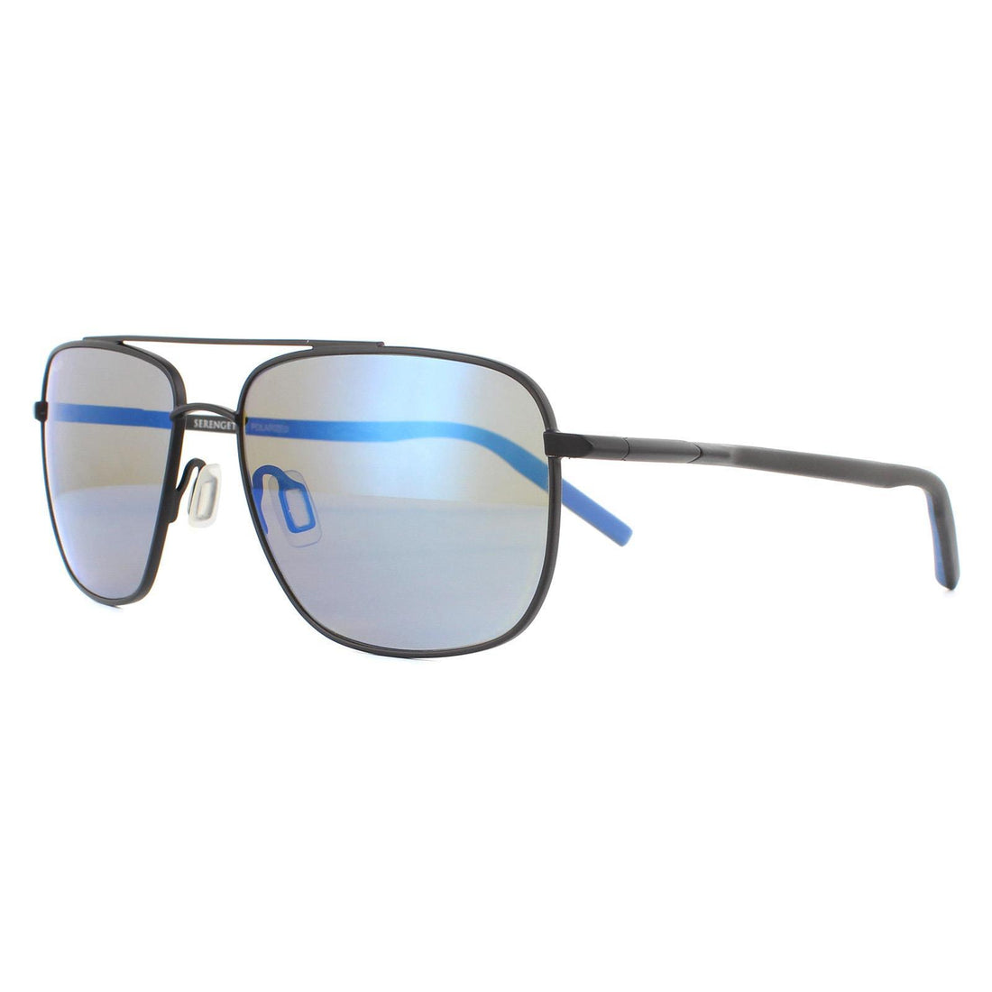 Serengeti Sunglasses Tellaro 8819 Matte Black Blue Mineral Polarized 555nm Blue