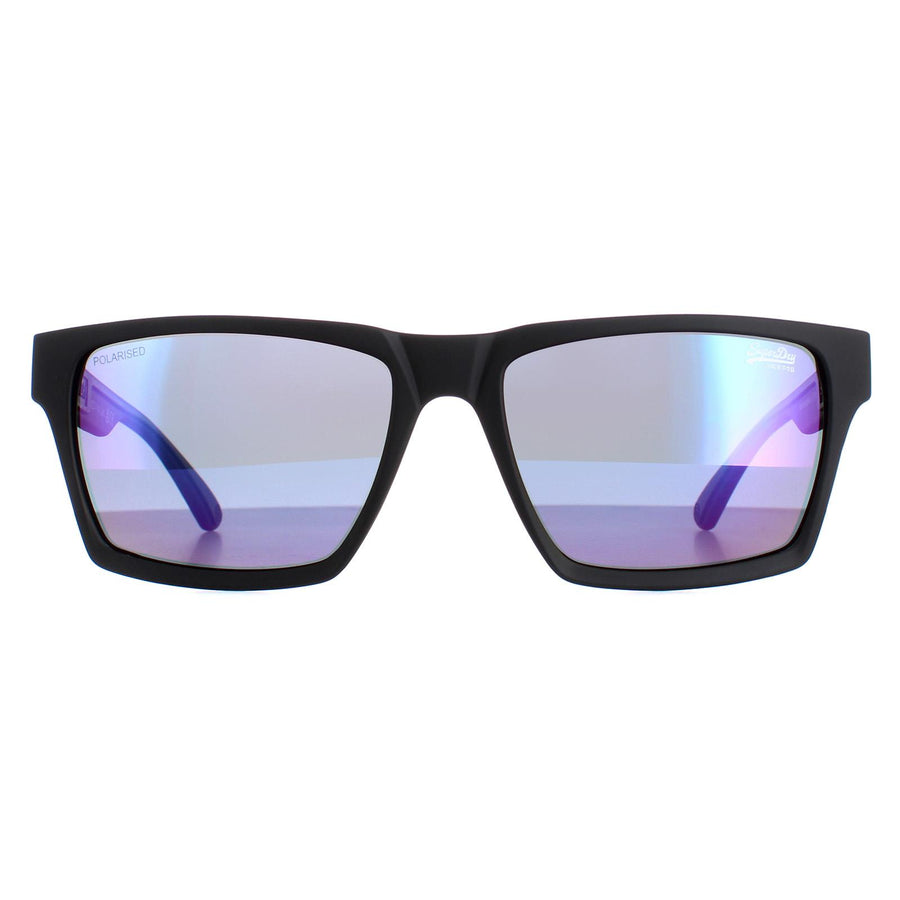 Superdry Disruptive SDS Sunglasses Rubberised Black Blue Gradient Polarized