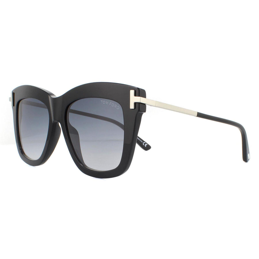 Tom Ford Sunglasses Dasha FT0822 01B Shiny Black Smoke Gradient