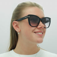 Tom Ford Sunglasses FT0937 Nora 01B Shiny Black Smoke Gradient